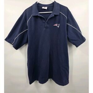 VINTAGE 90S NEW ENGLAND PATRIOTS POLO MENS XL BLUE NFL EMBROIDED FOOTBALL *READ*